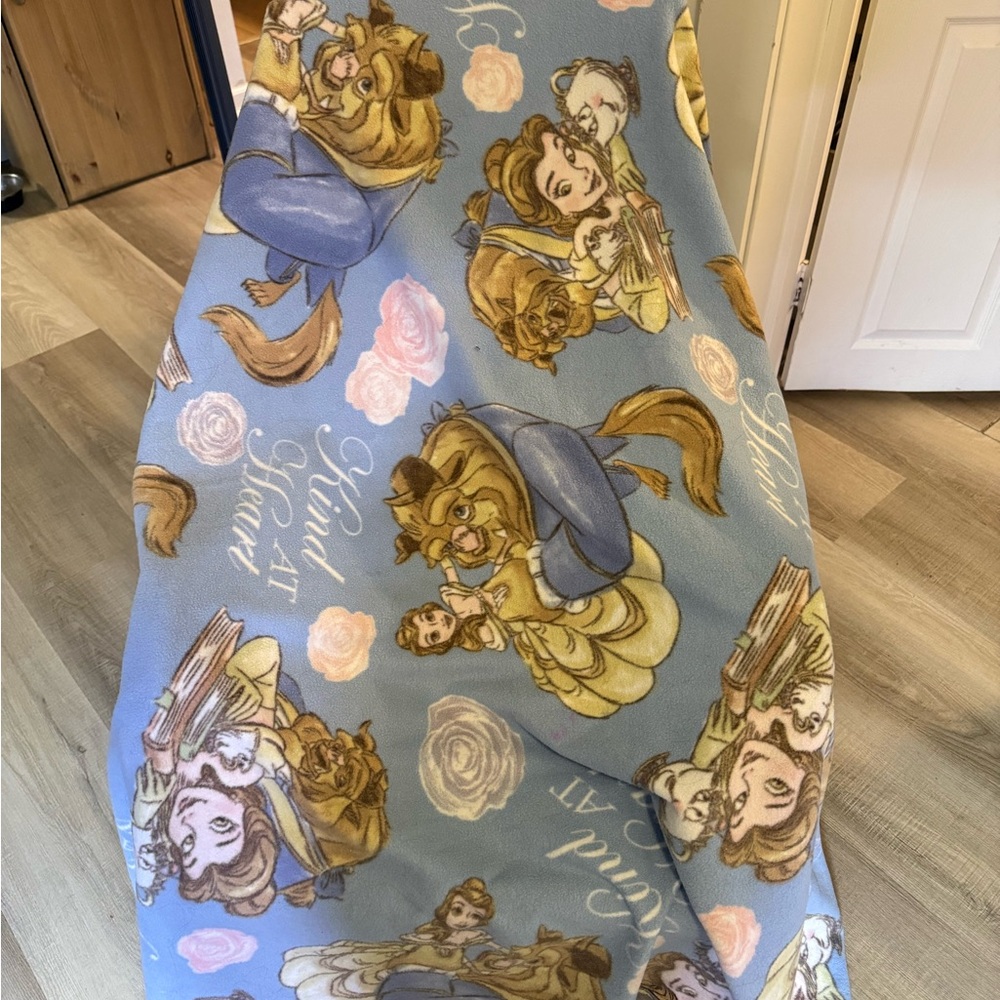 Disney Beauty and the Beast Blue and Yellow Throw